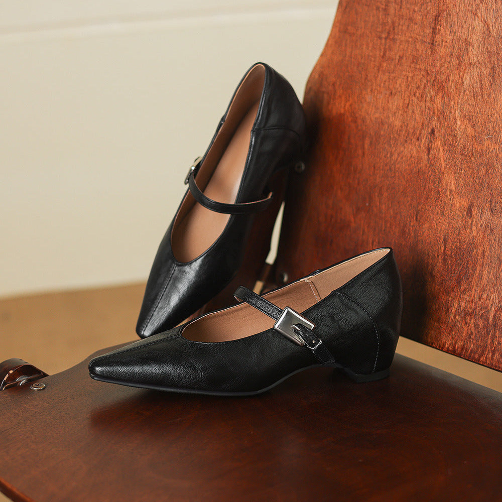 Tamsin - Pointed-Toe Mary Jane Flat
