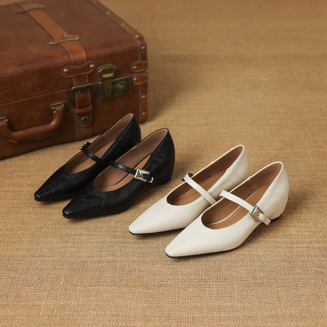 Tamsin - Pointed-Toe Mary Jane Flat