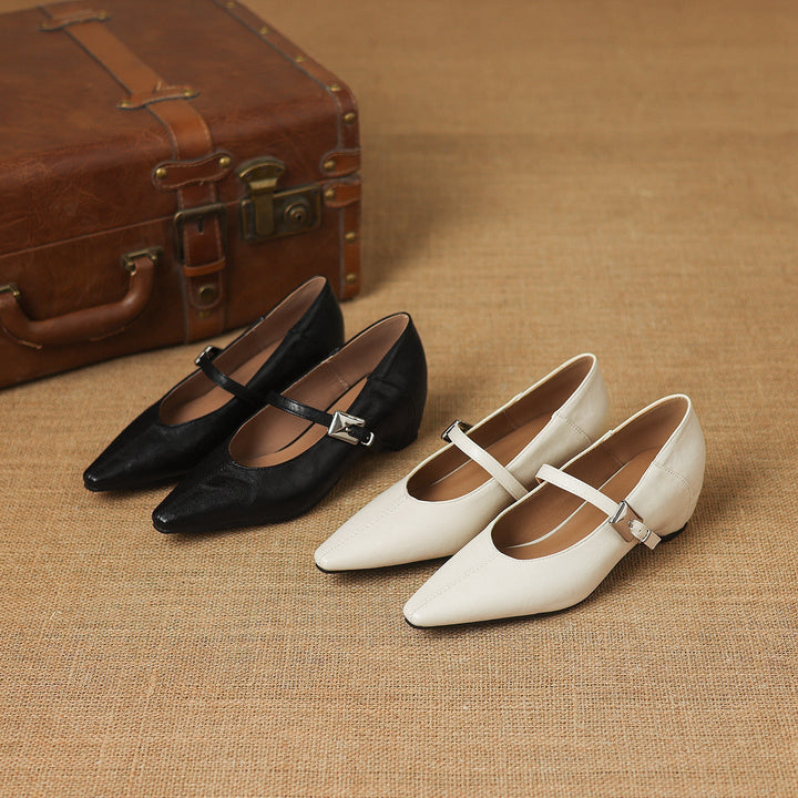 Tamsin - Pointed-Toe Mary Jane Flat