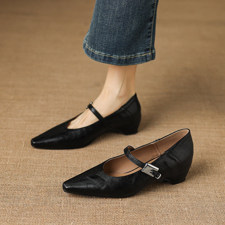 Tamsin - Pointed-Toe Mary Jane Flat