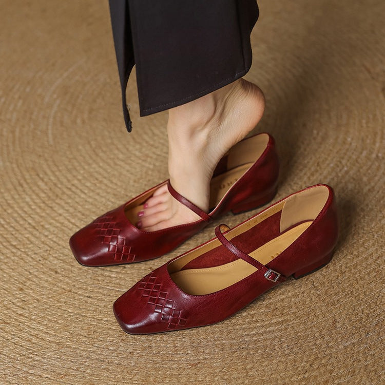 Verity - Square-Toe Mary Jane Flat