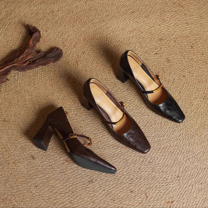 Maela - Genuine Leather Heels