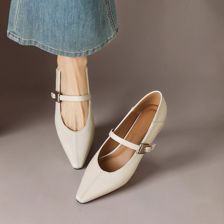Tamsin - Pointed-Toe Mary Jane Flat