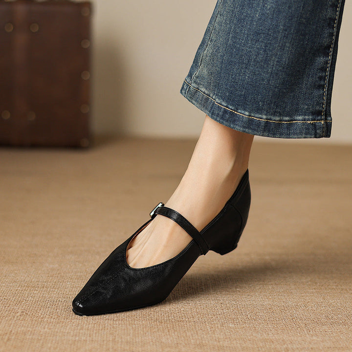 Tamsin - Pointed-Toe Mary Jane Flat