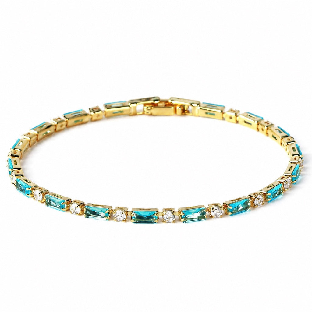 Natural Turquoise Stone Gold Bracelet