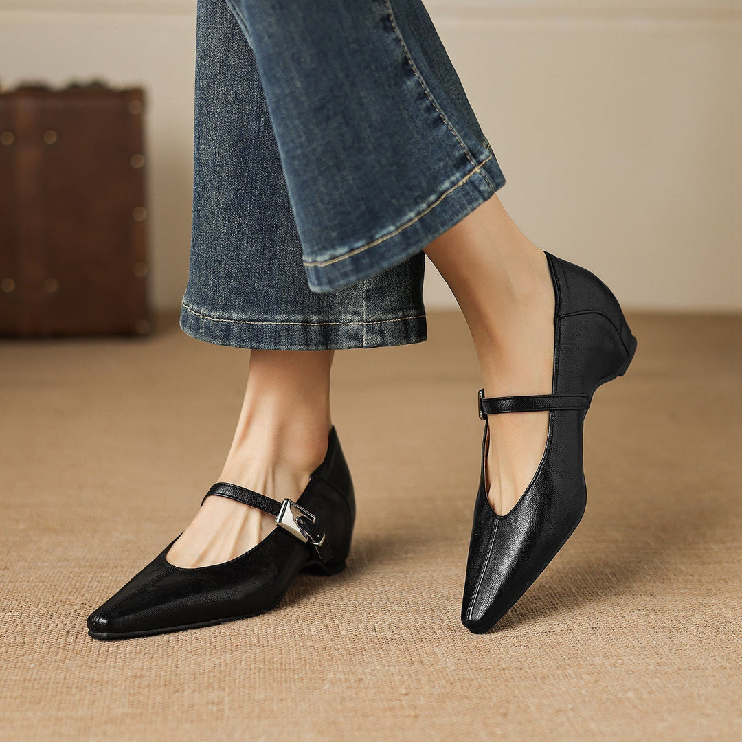 Tamsin - Pointed-Toe Mary Jane Flat