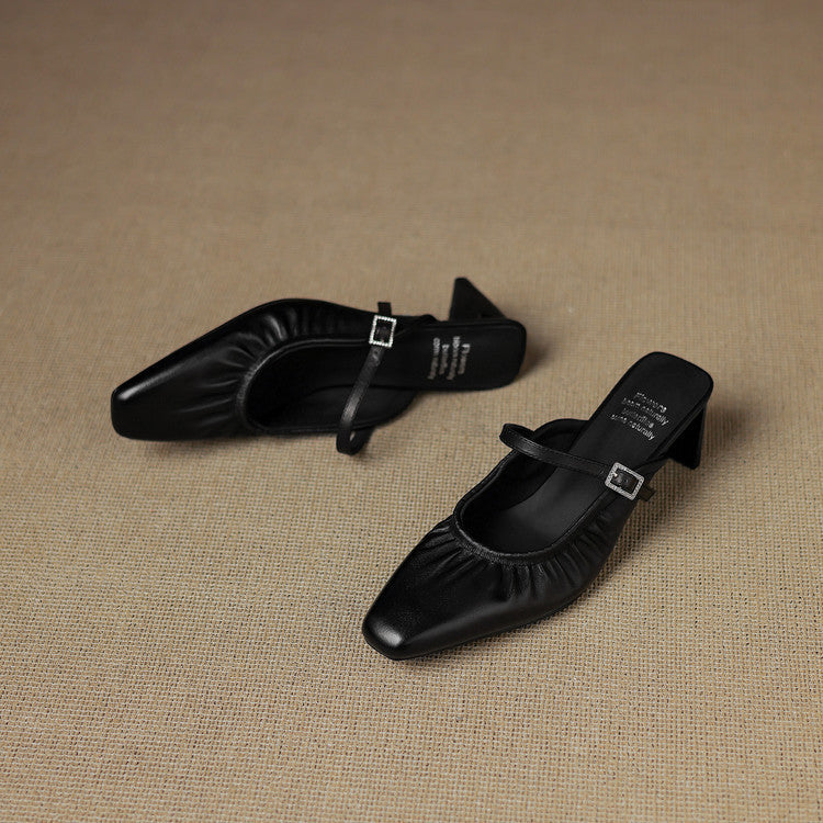 Vanya - Ruched Mary Jane Mule