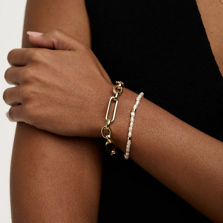 Link T-Bar White Gold Bracelet
