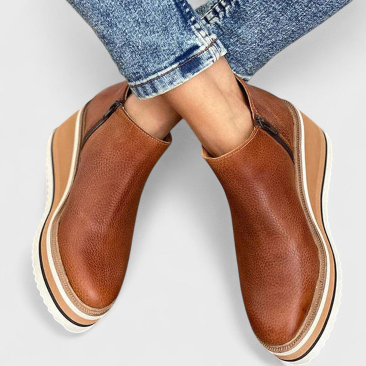 Sandra | Platform Slip-On Ankle Boots