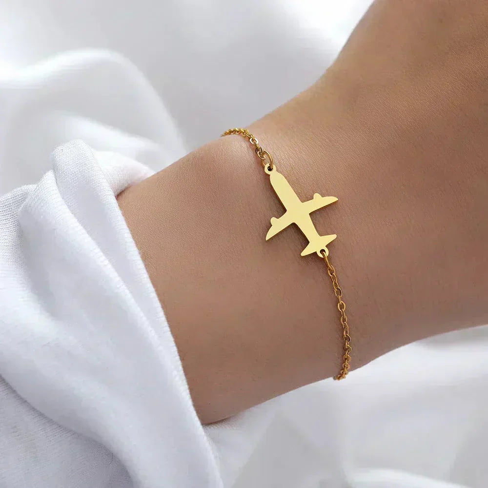 Irregular Gold Airplane Bracelet