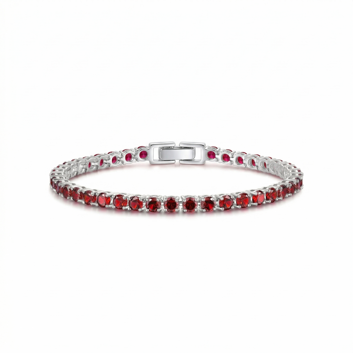 Ruby Tennis White Gold Bracelet