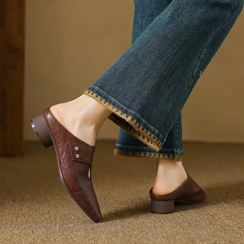 Olga - Genuine Leather Mules