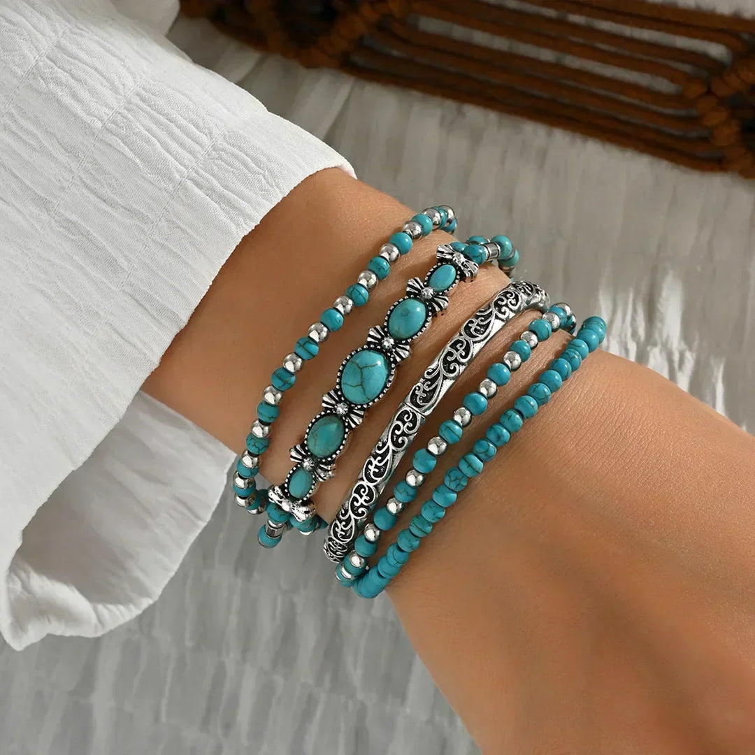 Turquoise Beaded Bracelet Set