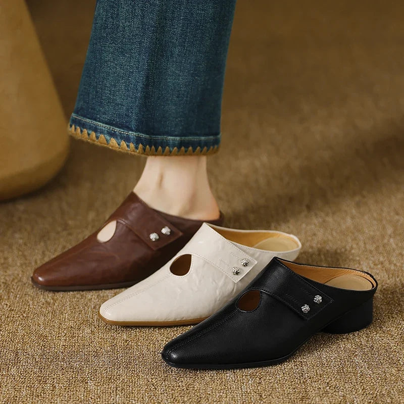 Olga - Genuine Leather Mules