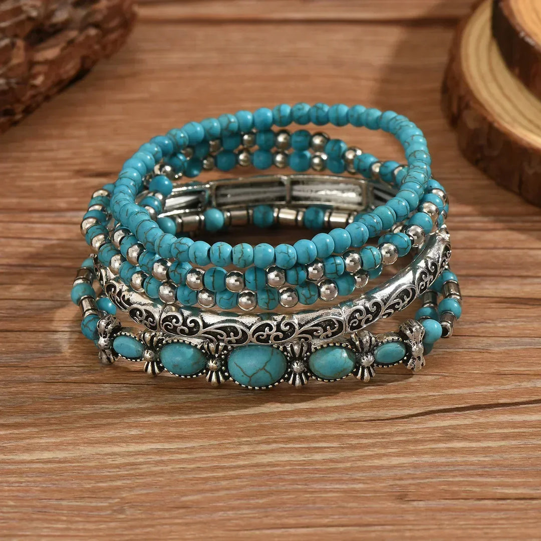 Turquoise Beaded Bracelet Set