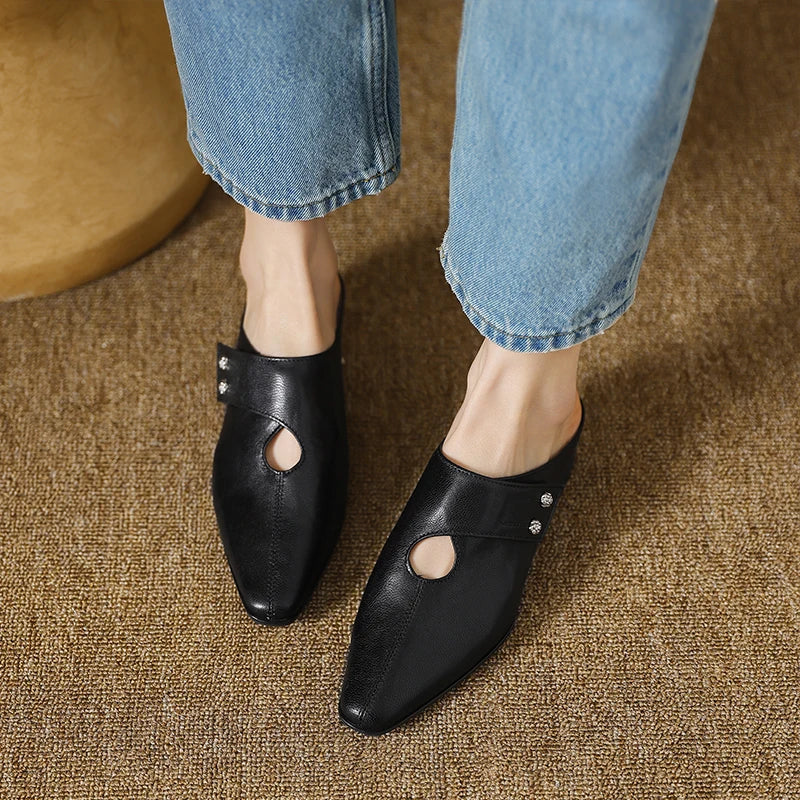 Olga - Genuine Leather Mules