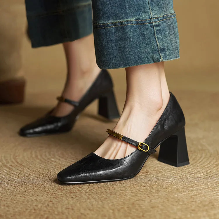 Maela - Genuine Leather Heels