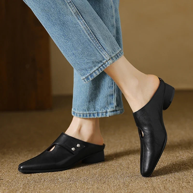 Olga - Genuine Leather Mules