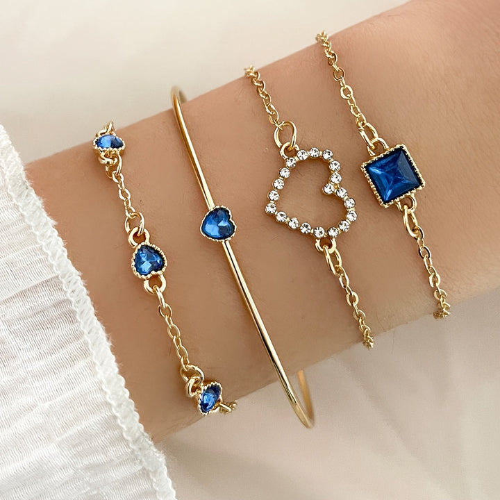 Retro Rhinestone Bracelet Set