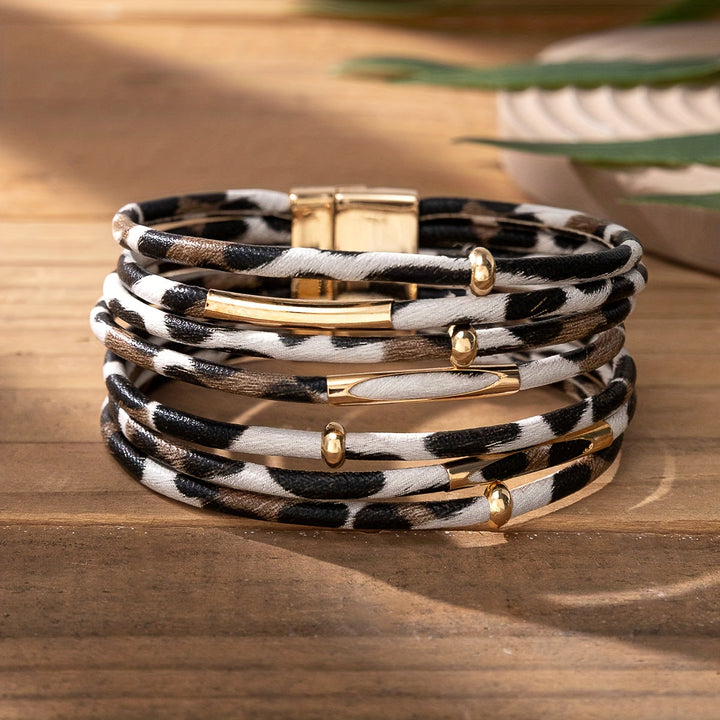 Leopard Leather Boho Bracelet