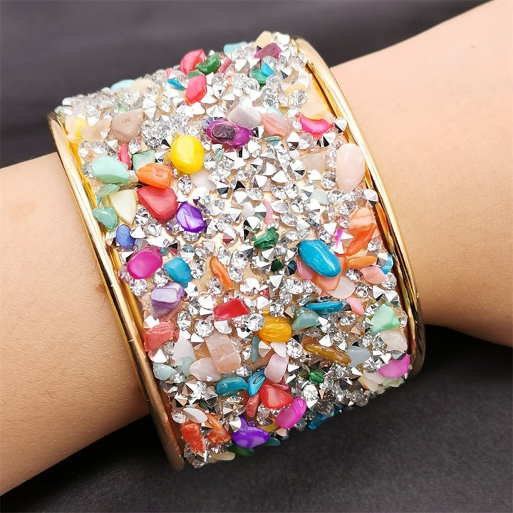 Colorful Inlaid Crystals Bracelet