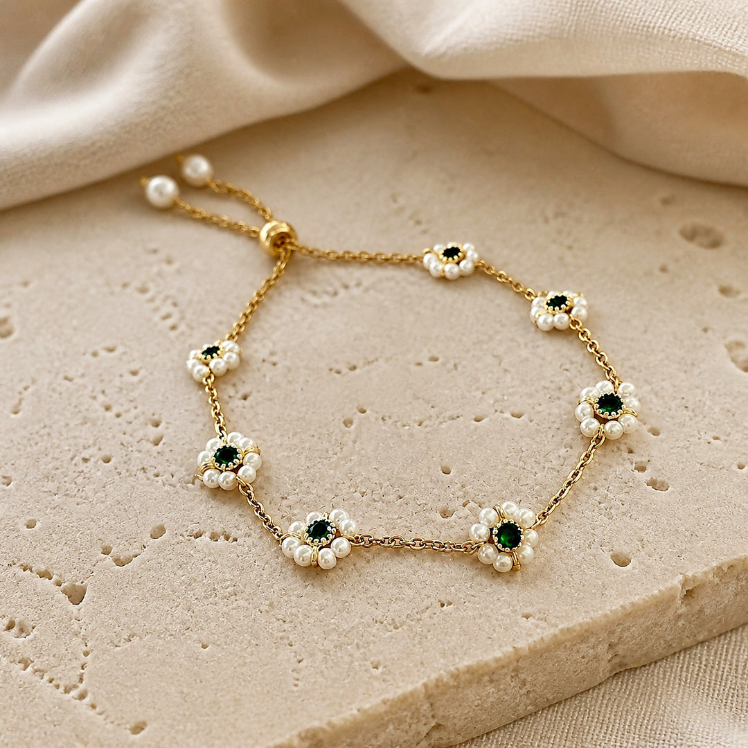 Daisy Green Crystal Bracelet