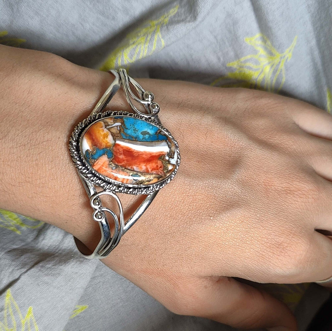 Bright Gemstone Inlay Bracelet