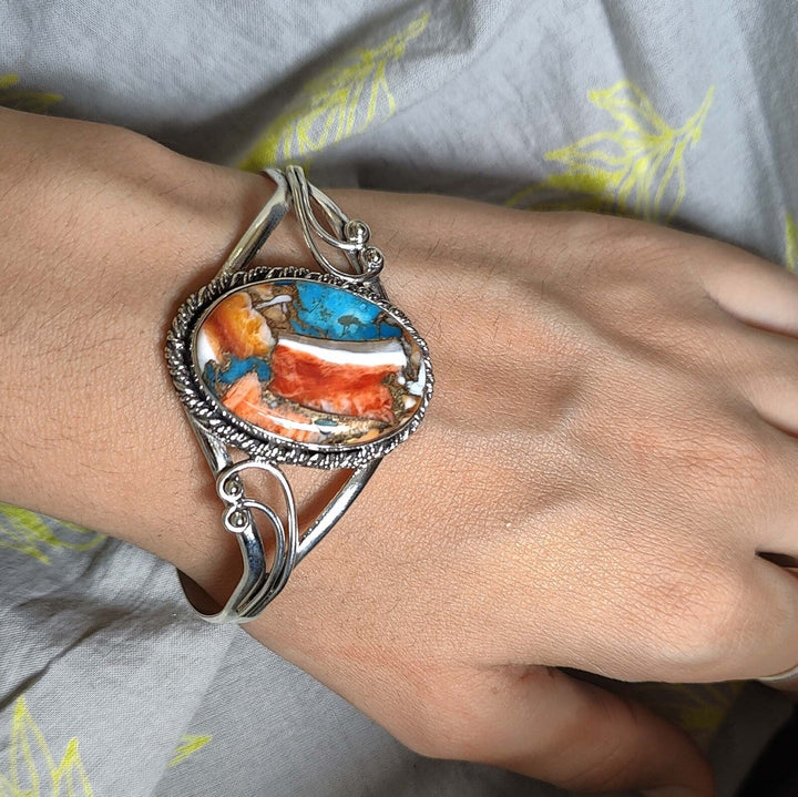 Bright Gemstone Inlay Bracelet