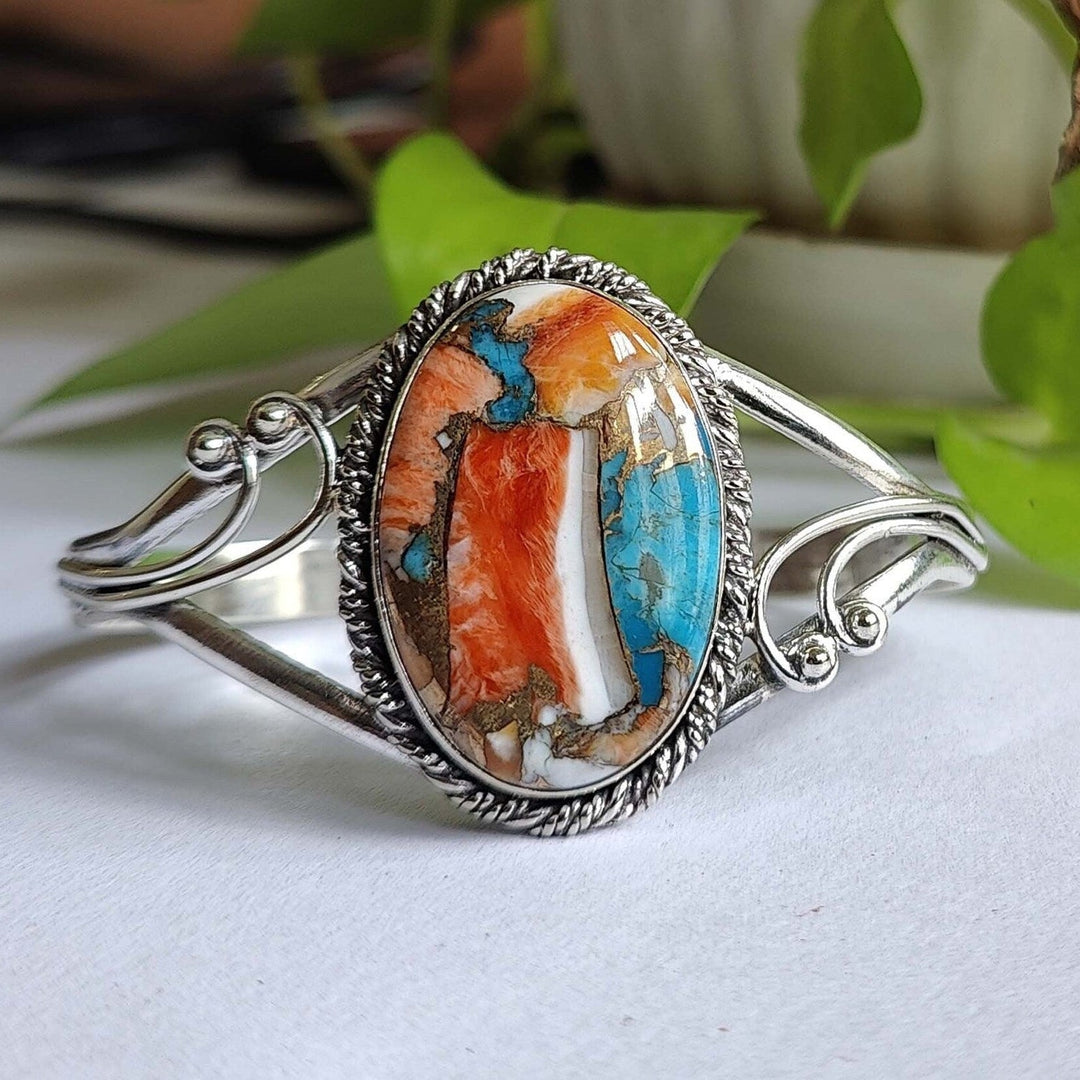 Bright Gemstone Inlay Bracelet