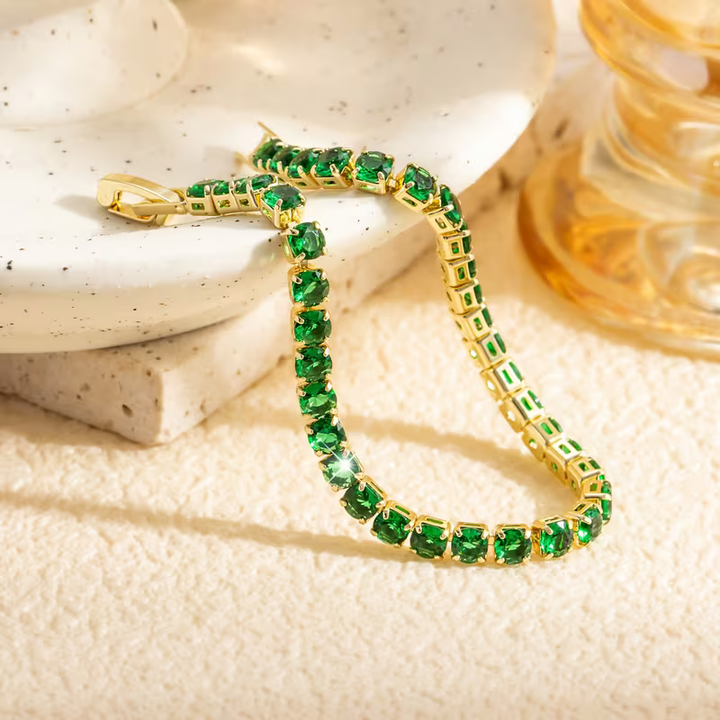 Emerald Tennis Style Bracelet