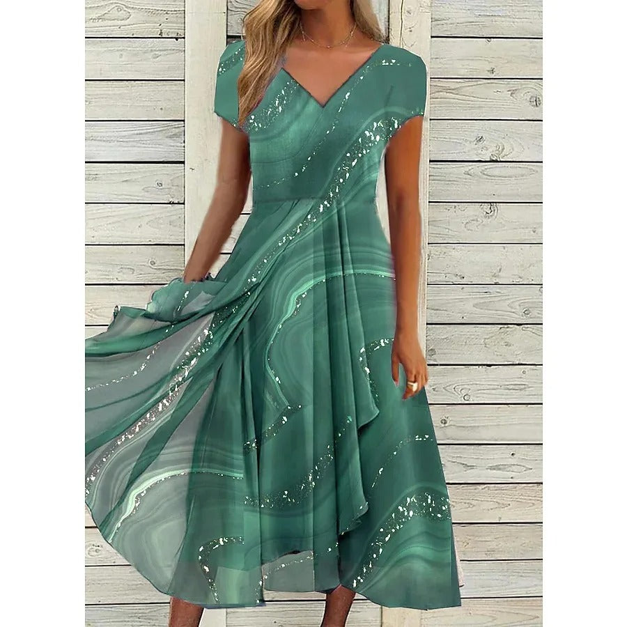 Nala - Vestido Midi Elegante con Cuello en V