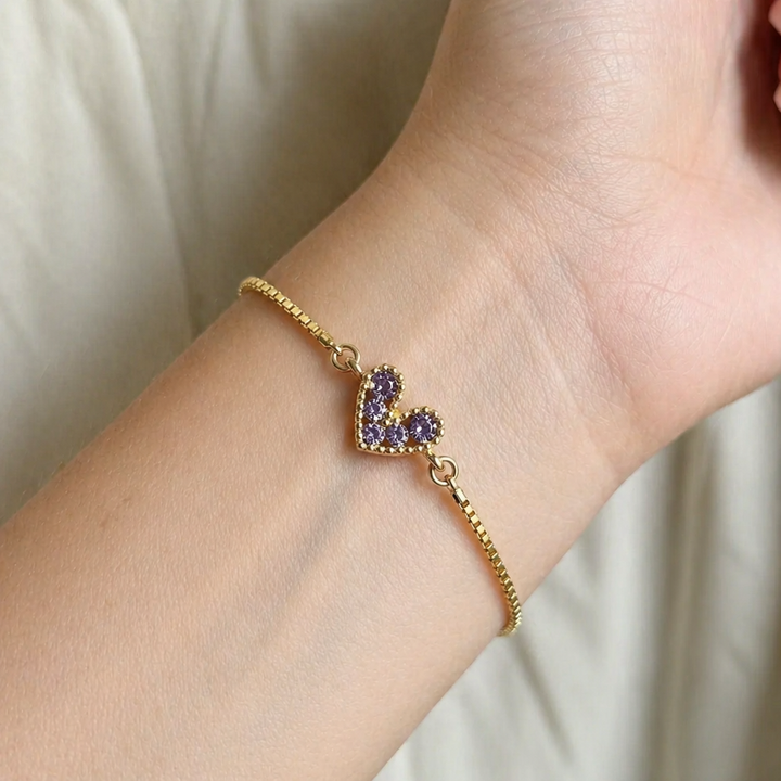 Lilac Love Gold Bracelet