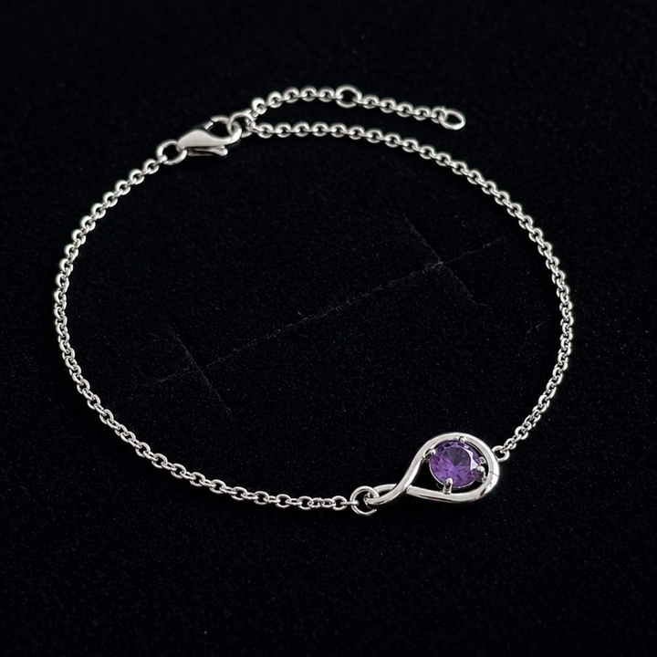 Amethyst Infinity White Gold Bracelet