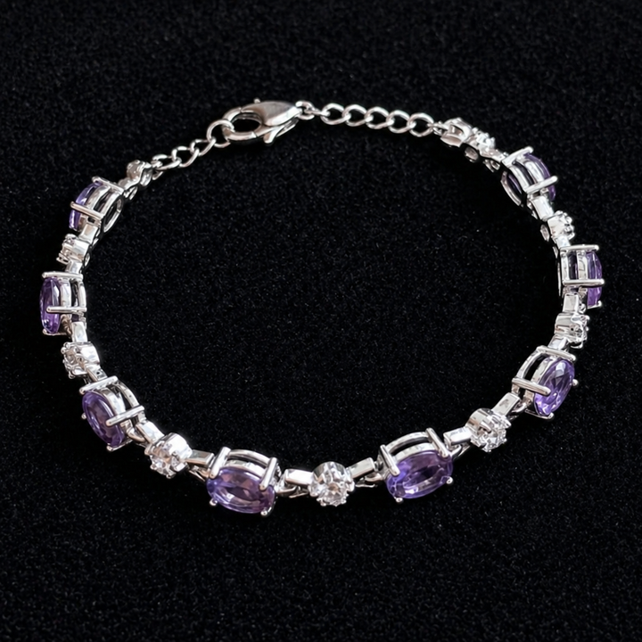 Amethyst Starlight White Gold Bracelet
