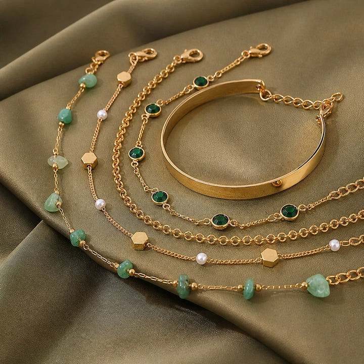 Golden Laurel Bracelet Set