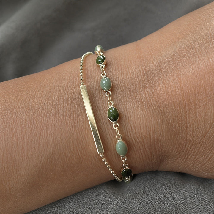 Dual Tone Gem Gold Bracelet