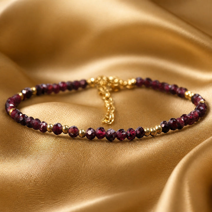 Opulent Garnet Bead Bracelet
