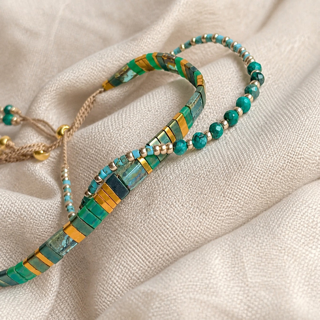 Bohemian Green Charm Bracelet