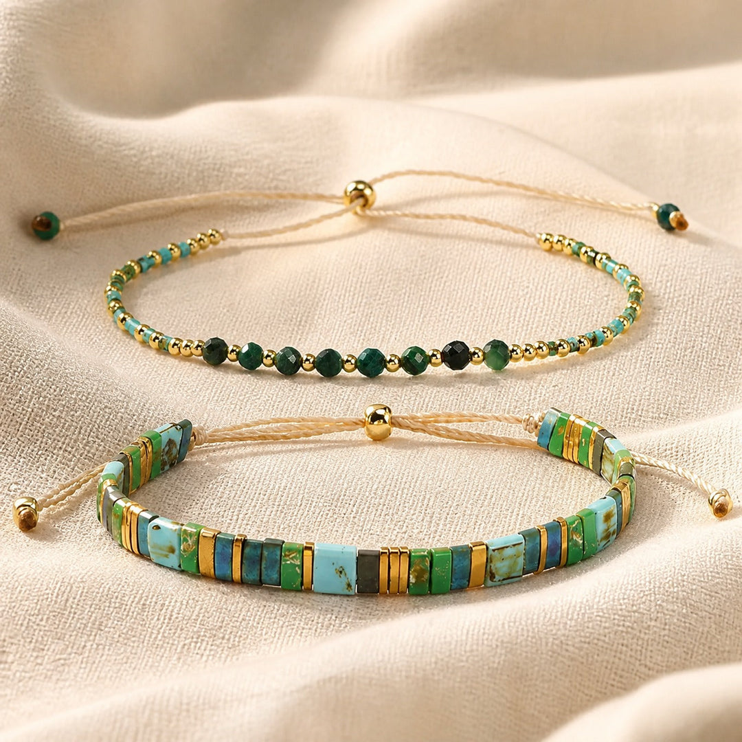 Bohemian Green Charm Bracelet