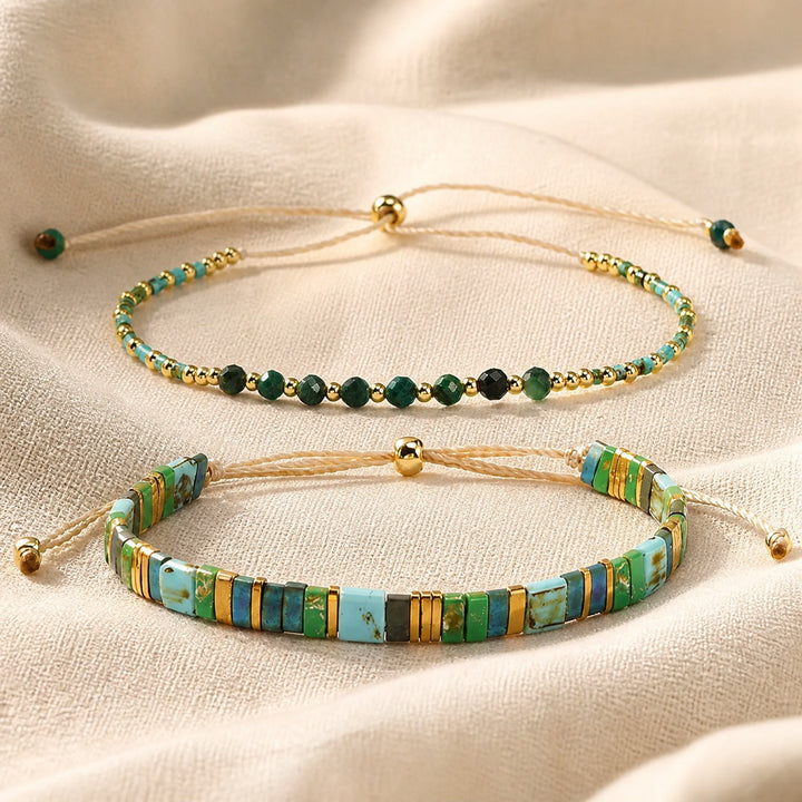 Bohemian Green Charm Bracelet