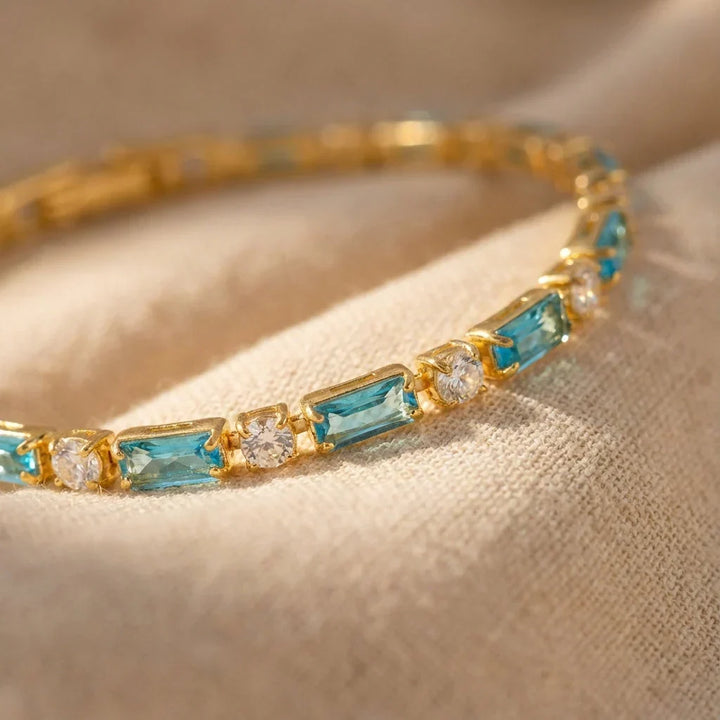 Natural Turquoise Gold Bracelet