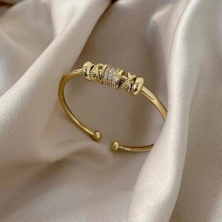 Lustrous Gold Charm Cuff Bracelet