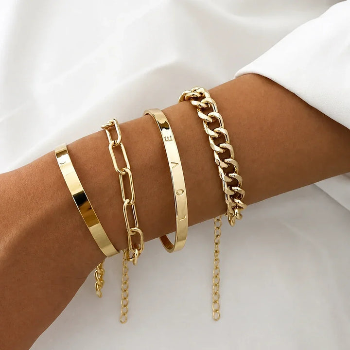 Elan Mercer White Gold Bracelet Set