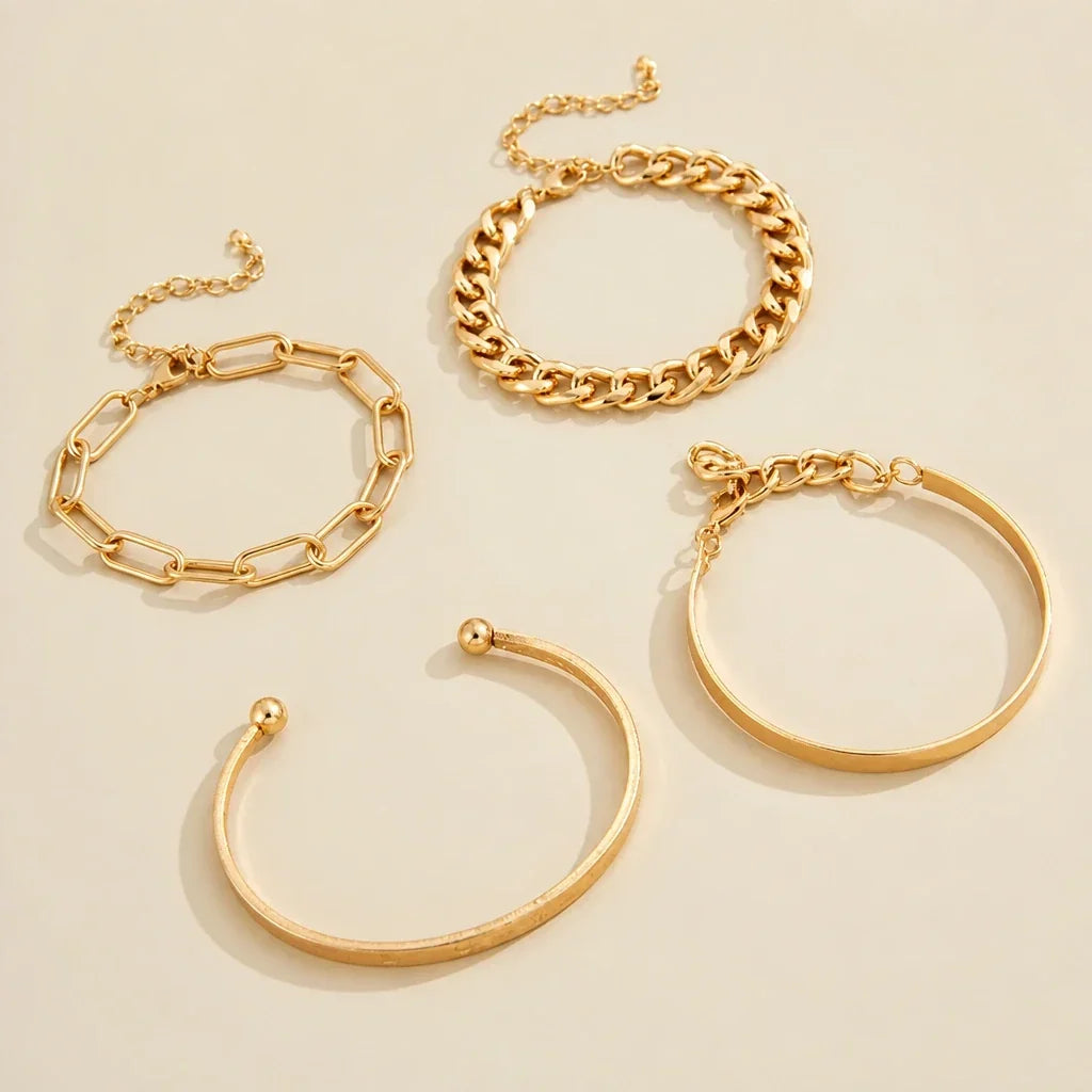 Elan Mercer White Gold Bracelet Set