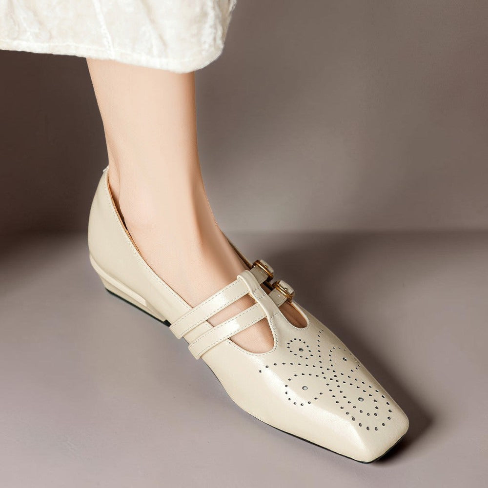 Marisol - Brogued Dual-Strap Mary Jane Pump