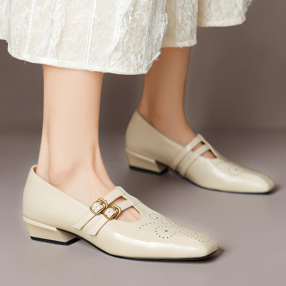 Marisol - Brogued Dual-Strap Mary Jane Pump