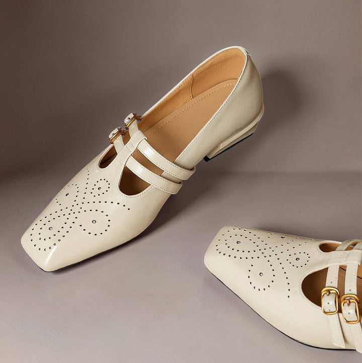 Marisol - Brogued Dual-Strap Mary Jane Pump