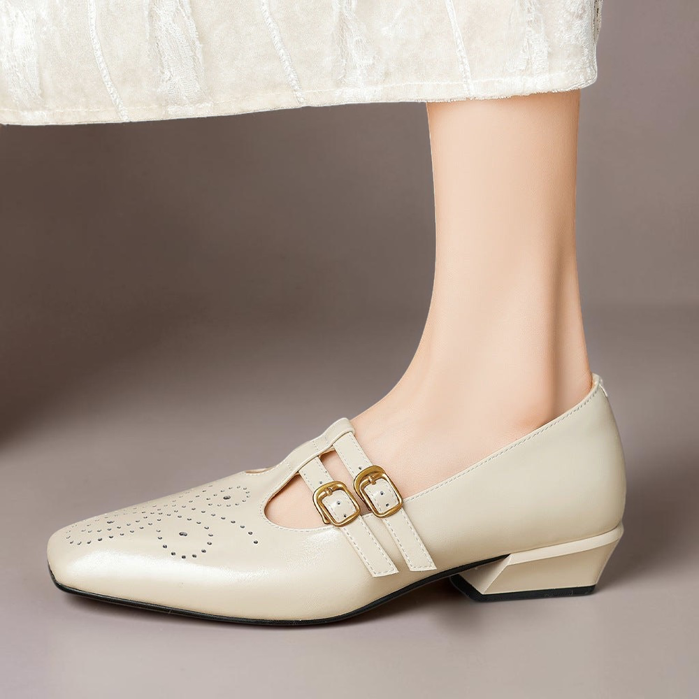 Marisol - Brogued Dual-Strap Mary Jane Pump