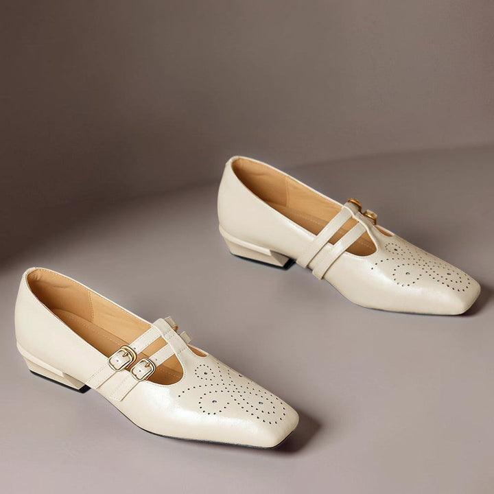 Marisol - Brogued Dual-Strap Mary Jane Pump