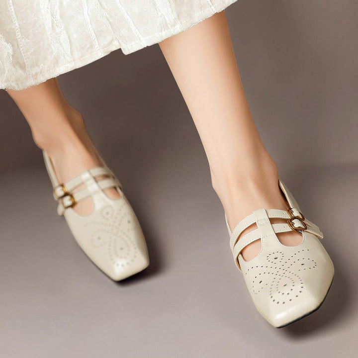 Marisol - Brogued Dual-Strap Mary Jane Pump